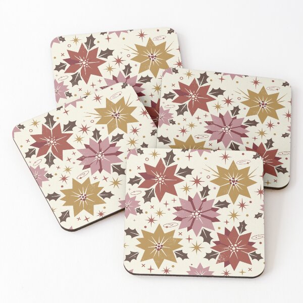 Item preview, Christmas poinsettia vintage floral holiday cheer vibes designed and sold by Pattique.
