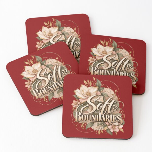 Item preview, Soft Boundaries – Blush Floral Self Care Quote designed and sold by JanuszJarowicz.