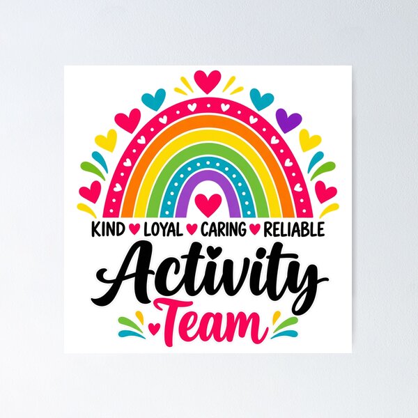 Item preview, Activity Team Kind Loyal Caring Reliable Rainbow Hearts Team Spirit Design designed and sold by teesvira.