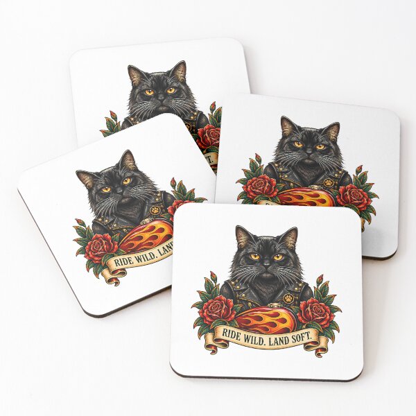 Item preview, Black Biker Cat Ride Wild Land Soft Motorcycle designed and sold by ZanesBrown.