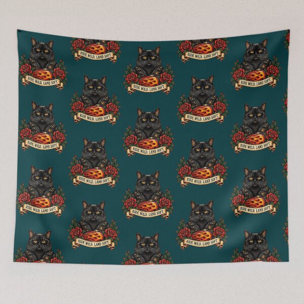 Item preview, Black Biker Cat Ride Wild Land Soft Motorcycle designed and sold by ZanesBrown.