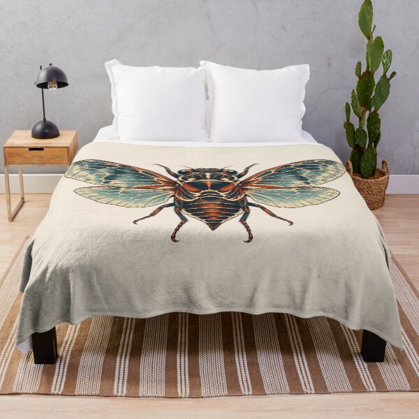 Item preview, Cicada in Blue and Rust designed and sold by Orca Chuckle Studios.