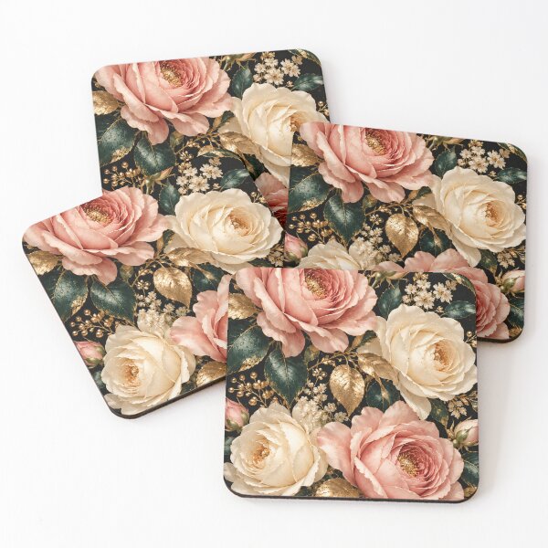 Item preview, Gilded Roses on Black Velvet – Floral Art designed and sold by Bizzfora.