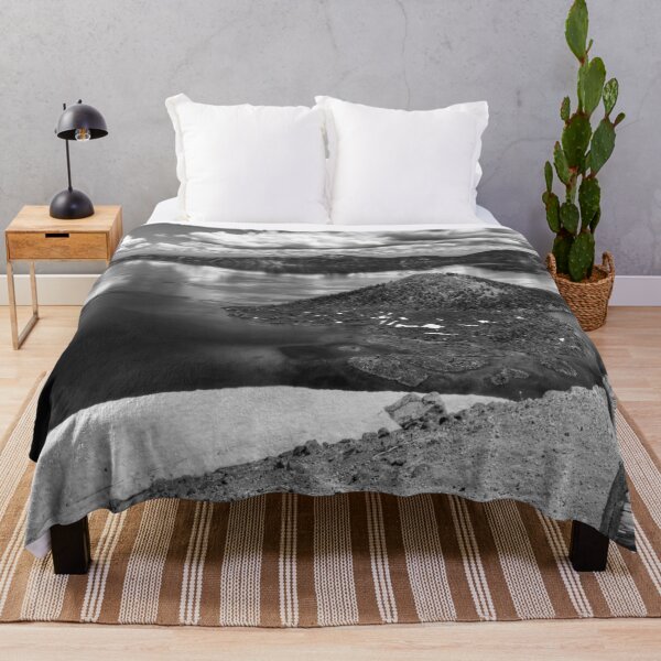 Item preview, Crater Lake National Park panoramic view in spring fine art black and white landscape photograph designed and sold by Astrid Arkhangelsky.