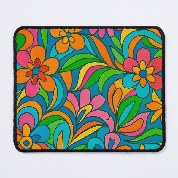 Item preview, Retro Floral Pattern - Psychedelic Vintage 70s Style designed and sold by Myra365Art.