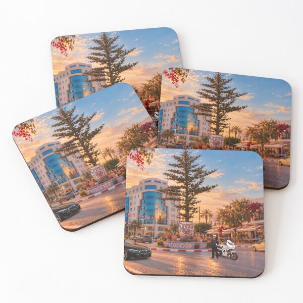Item preview, Nabeul Sunset City Skyline Tunisia Art Poster designed and sold by TrendyDesigns Studio.