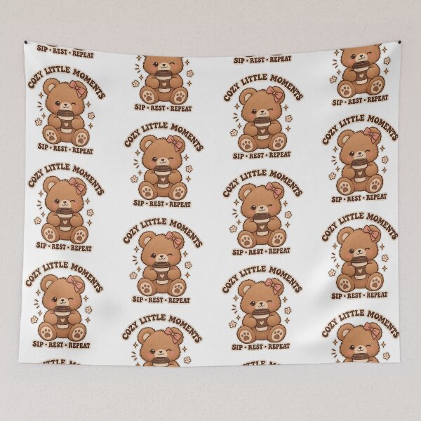 Item preview, Cozy Little Moments Cute Bear Coffee Aesthetic designed and sold by LunaVales.