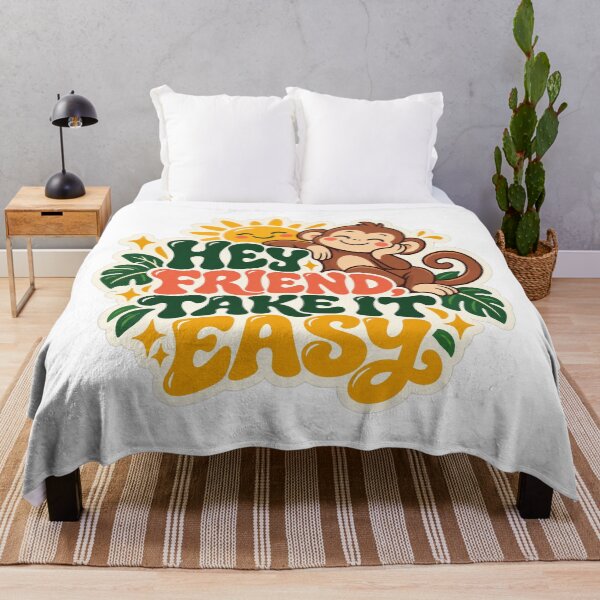 Item preview, Hey Friend, Take It Easy – Relaxed Monkey Quote Design designed and sold by Atlant11.