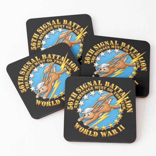 Item preview, Army - 56th Signal Battalion w Emblem - (The Message Must Go Through) - WWII  - 3D - Transparent designed and sold by Military Insignia Products.