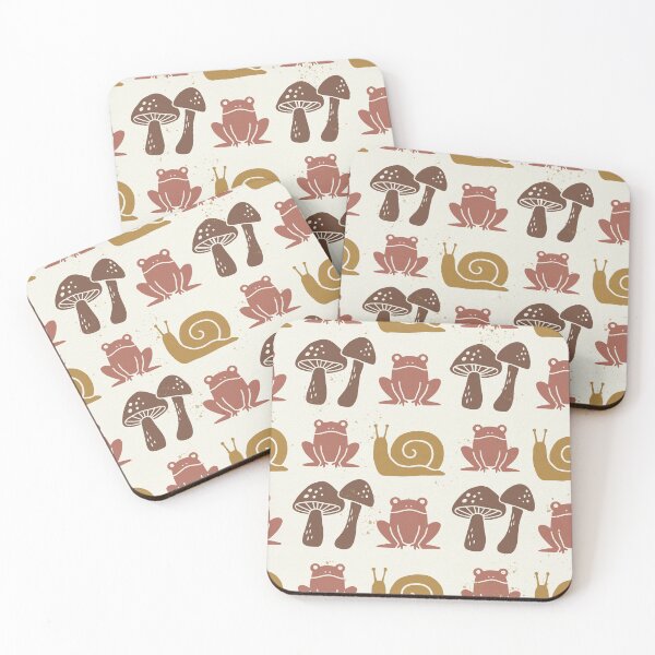 Item preview, Mushrooms of the mystic forest and small nocturnal frogs designed and sold by Pattique.