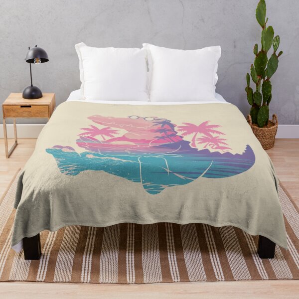 Item preview, Cute Crocodile Tropical Retrowave designed and sold by mustbewhy.