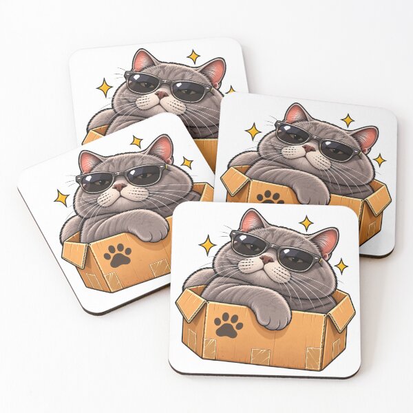 Item preview, Cool Gray Cat in Sunglasses – Kawaii Cat with Attitude designed and sold by -Unique design--.
