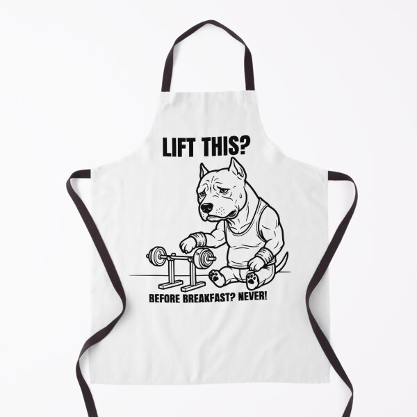 Item preview, Lift This Before Breakfast Never Gym Dog Pitbull Workout Meme designed and sold by The Bold Line Studio.