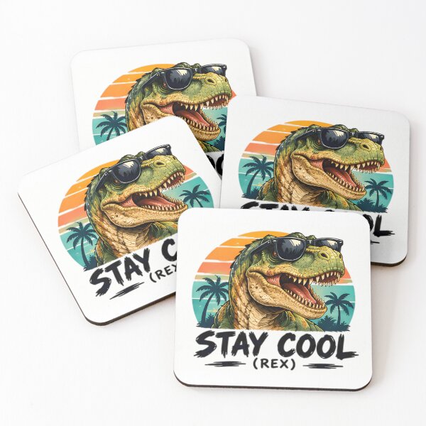 Item preview, Stay Cool Rex Funny Dinosaur With Sunglasses Retro Sunset designed and sold by Pyt27.