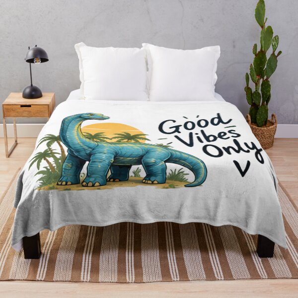 Item preview, Good Vibes Only Cute Brontosaurus Longneck Dinosaur designed and sold by Pyt27.