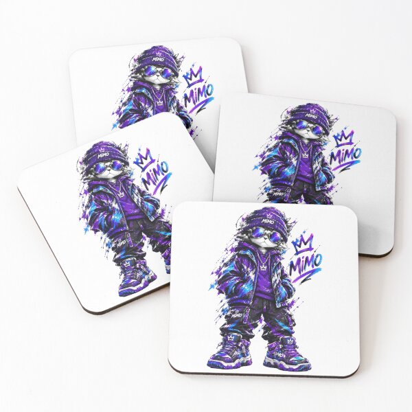 Item preview, Cool Cyber Cat Streetwear Urban Style Purple Art designed and sold by NeonSketch Lab.