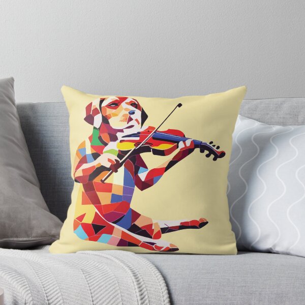 Item preview, Golden Retriever dog playing the violin in geometric mosaic art designed and sold by designmari.