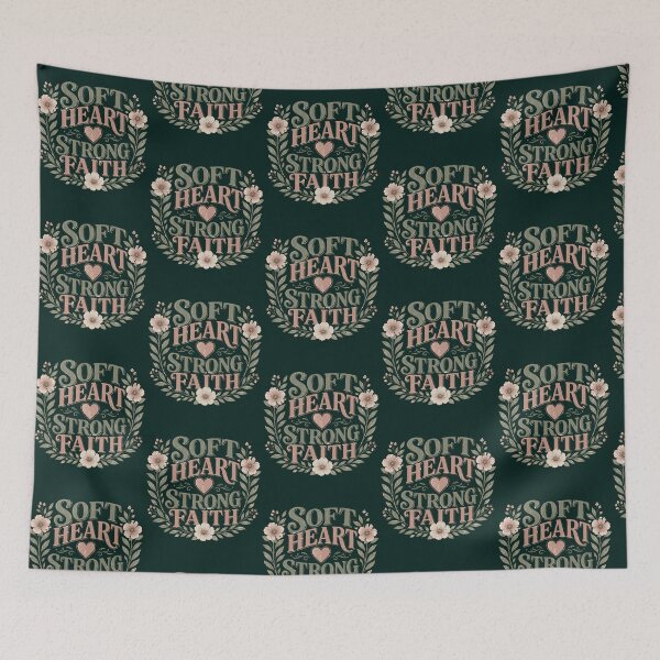 Item preview, oft Heart Strong Faith Christian Floral Inspirational Faith Design designed and sold by Printwithsky.