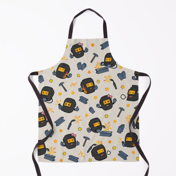 Item preview, Welding Hood Cute Welder Pattern | Welding Helmets Squinting at Sparks, Wearing Bows and Waving Gloves designed and sold by DebugLab.