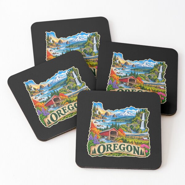Item preview, Oregon Wonders Vintage Travel Poster – Pacific Coast, Mountains and Forests designed and sold by RockitBaby.