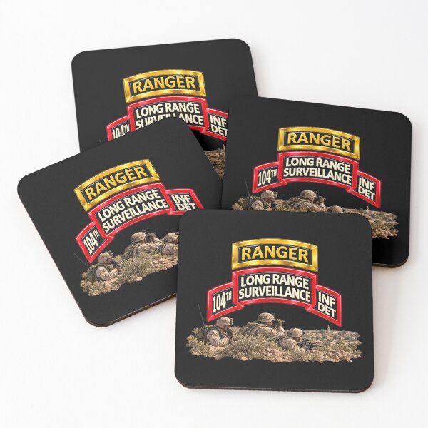 Item preview, Army - LRS - 104th Inf Det - Ranger Tab -  with Desert Reconnaissance - 3D - Transparent designed and sold by Military Insignia Products.
