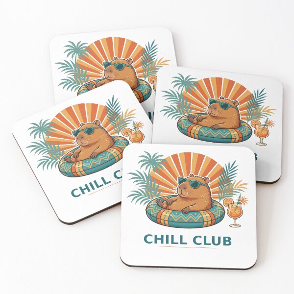 Item preview, Capybara Chill Club - Retro Sunset Pool Float Funny Animal designed and sold by LifebyDesigning.
