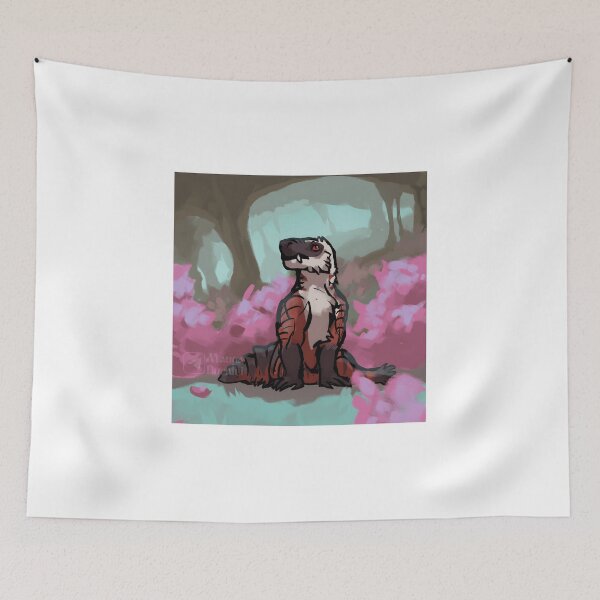 Item preview, Cute Komodo Dragon Sitting in Flower Garden Illustration designed and sold by elijbclaude.