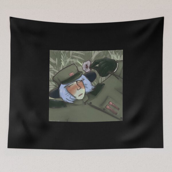 Item preview, Sad Rabbit Soldier With White Hair Holding a Flower designed and sold by elijbclaude.