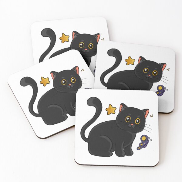 Item preview, Cute Black Cat with Butterfly and Star - Kawaii Witchy Aesthetic designed and sold by Amanda | Branding& Ilustración.