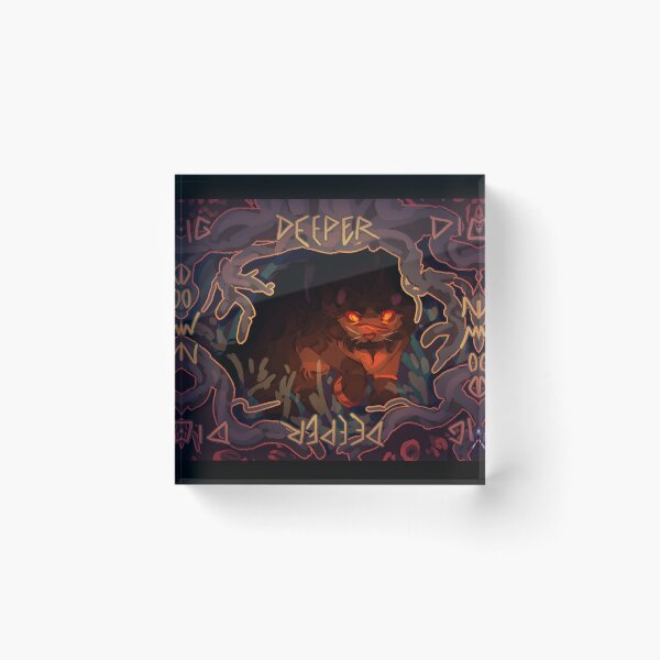 Item preview, Dark Burrowing Cat with Glowing Eyes and Mystical Runes designed and sold by elijbclaude.