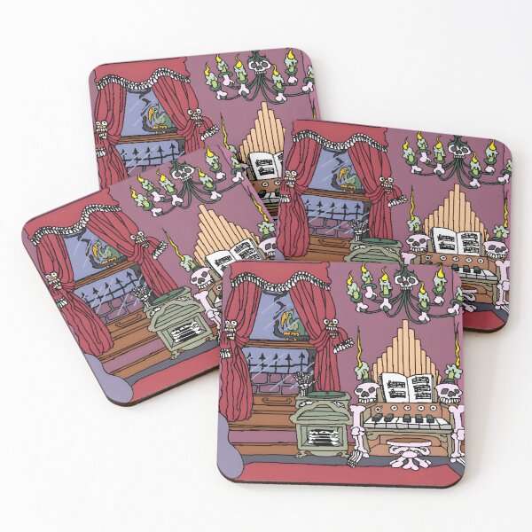 Item preview, Spooky Haunted House Interior with Skeleton Organ and Candlelight designed and sold by elijbclaude.