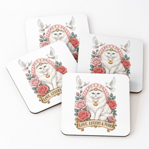 Item preview, Love Luxury and Purrs White Cat Art    designed and sold by Old's Cool Cat Studio.