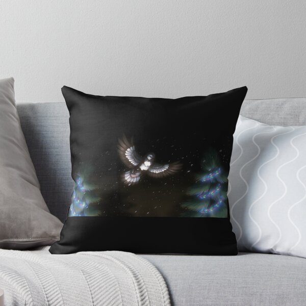 Item preview, Mystical Night Owl Flying Between Decorated Pine Trees designed and sold by elijbclaude.