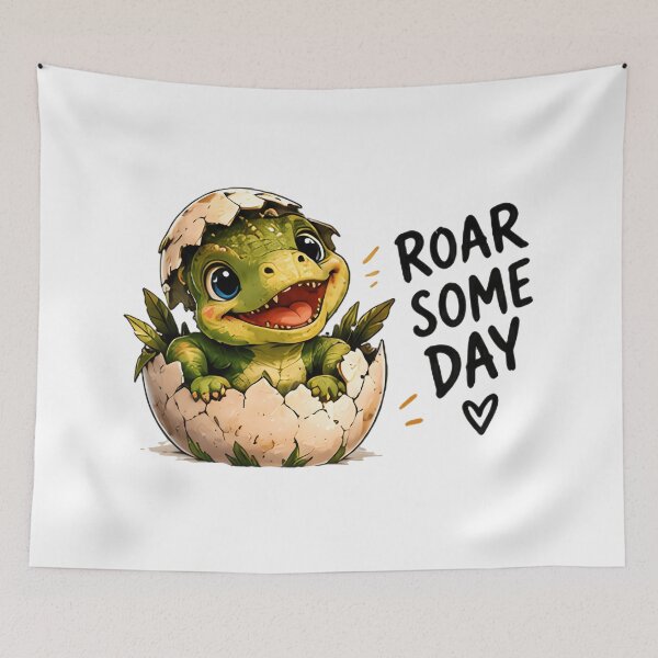 Item preview, Roar Some Day Cute Baby Dinosaur Hatching Pun designed and sold by Pyt27.
