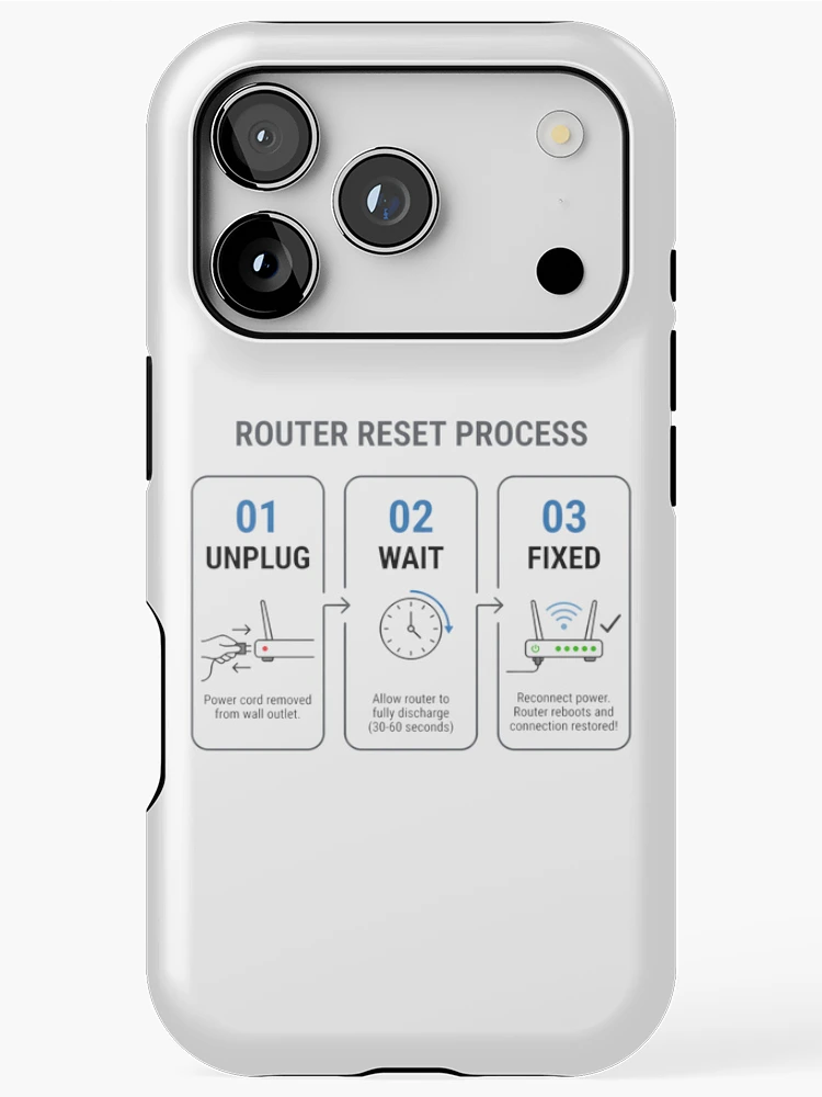 Thumbnail 1 of 4, iPhone Case, IT Support Router Reset Guide designed and sold by SplashTastic.