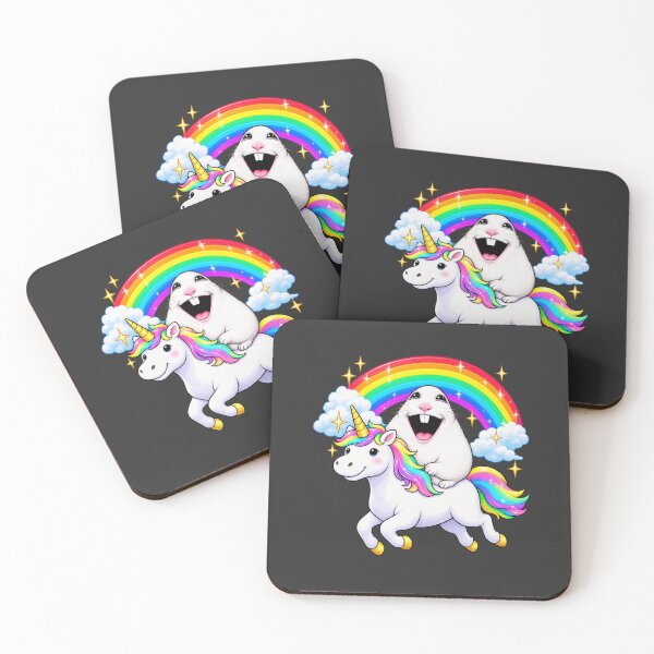 Item preview, Hamster Riding Unicorn Colorful Cartoon Rainbow Meadow Meme Art - Gen Alpha Gen Z designed and sold by AmiGraph.