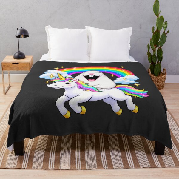 Item preview, Hamster Riding Unicorn Colorful Cartoon Rainbow Meadow Meme Art - Gen Alpha Gen Z designed and sold by AmiGraph.