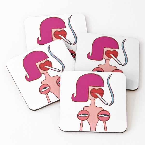 Item preview, Surreal Pink Hair Smoking Girl designed and sold by Colorful-Garden.