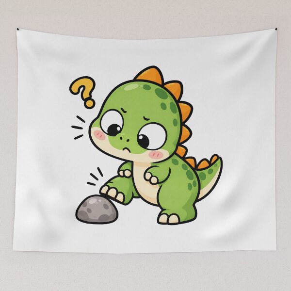 Item preview, The little dinosaur was curious about the rock. designed and sold by THITIMON2527.