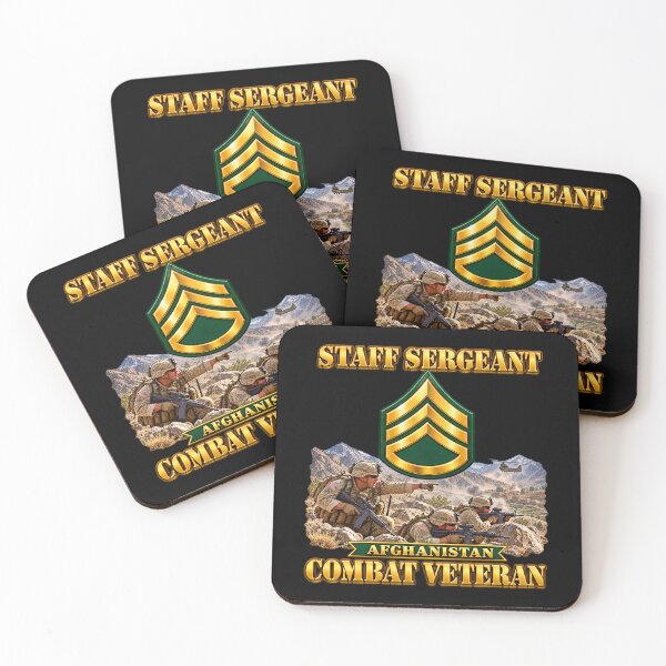 Item preview, Army - Staff Sergeant - SSG - Combat Veteran - Afghanistan -  3D - Transparent designed and sold by Military Insignia Products.