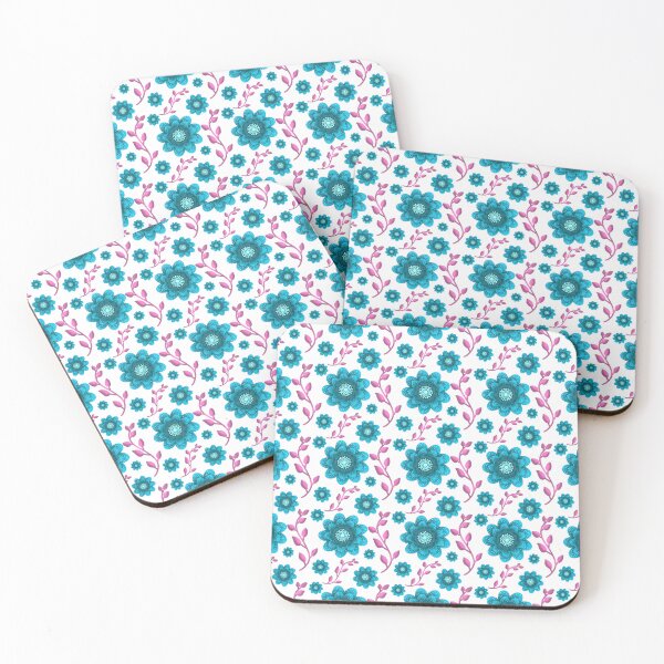 Item preview, Teal Magenta Botanical Floral Pattern — Bold Coastal Flower Repeat Design designed and sold by HopeAndHustle.