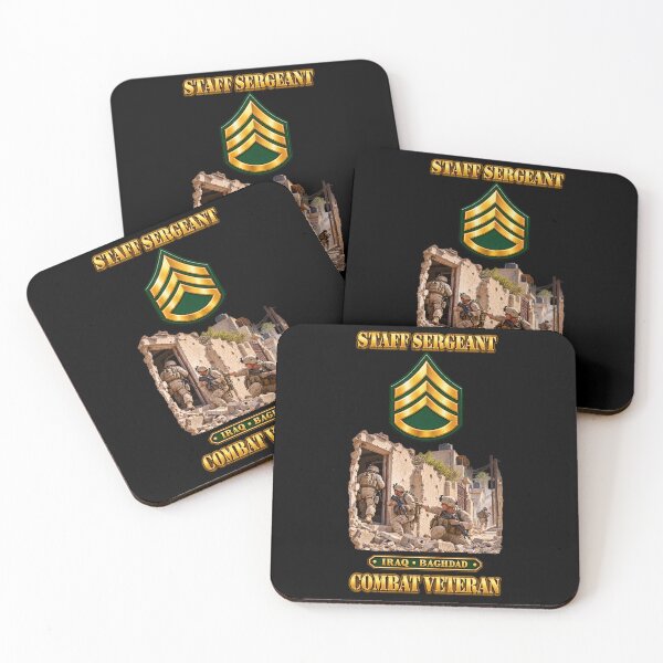 Item preview, Army - Staff Sergeant - SSG - Combat Veteran - Iraq, Urban Combat - 3D - Transparent designed and sold by Military Insignia Products.