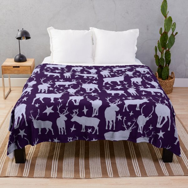 Item preview, Reindeer and star Christmas decorative pattern | Purple designed and sold by pinkybat.