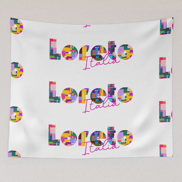 Item preview, Loreto, Italy, Italia, colorful typography design for travellers designed and sold by Wanderful-roads.