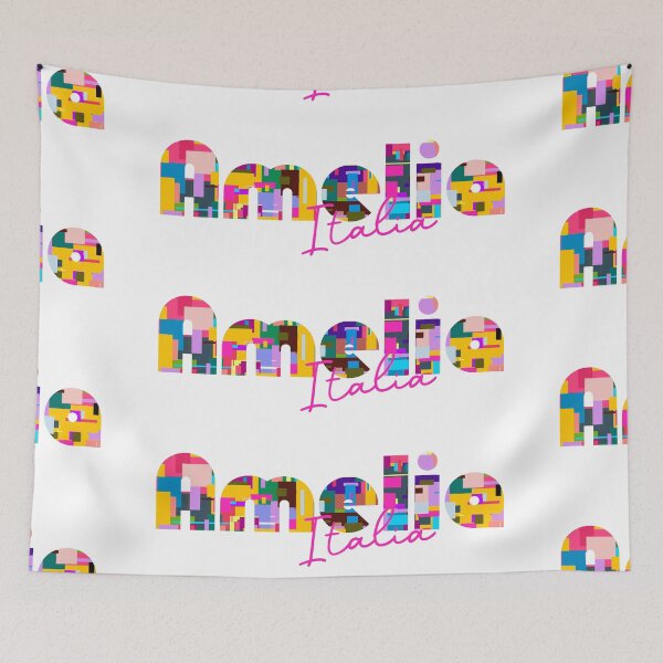 Item preview, Amelia, Italy, Italia, colorful typography design for travellers designed and sold by Wanderful-roads.