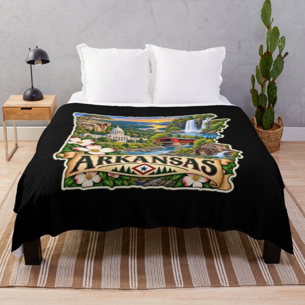 Item preview, Arkansas Natural Wonders – Vintage State Travel Poster and Scenic River Art designed and sold by RockitBaby.