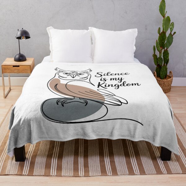 Item preview, Minimalist Owl Line Art Silence Quote Illustration designed and sold by 108stillness.