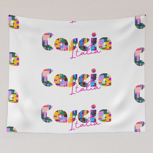 Item preview, Cascia, Italy, Italia, colorful typography design for travellers designed and sold by Wanderful-roads.