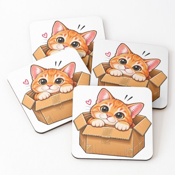 Item preview, Cute Orange Tabby Cat in a Box – Kawaii Kitten designed and sold by -Unique design--.