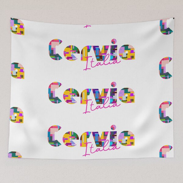 Item preview, Cervia, Italy, Italia, colorful typography design for travellers designed and sold by Wanderful-roads.